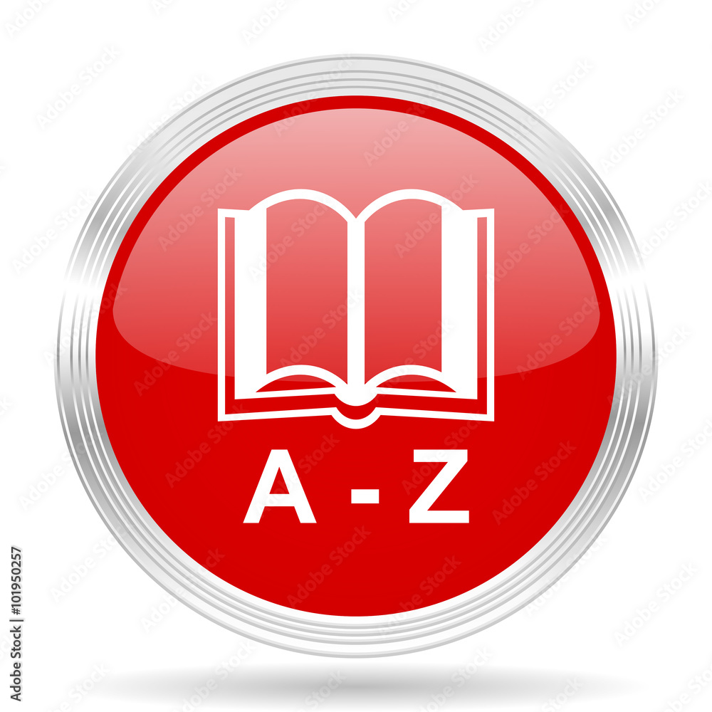 Poster dictionary red glossy circle modern web icon