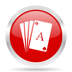 card red glossy circle modern web icon