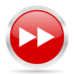 rewind red glossy circle modern web icon
