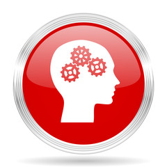 head red glossy circle modern web icon