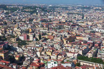 Fototapeta na wymiar Rooftops of Naples old town, Italy