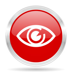 eye red glossy circle modern web icon