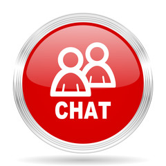 chat red glossy circle modern web icon