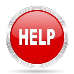 help red glossy circle modern web icon