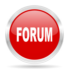 forum red glossy circle modern web icon