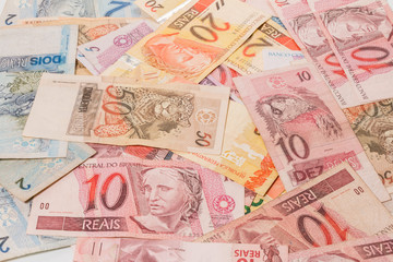 Brazilian money. A lot of real notes.