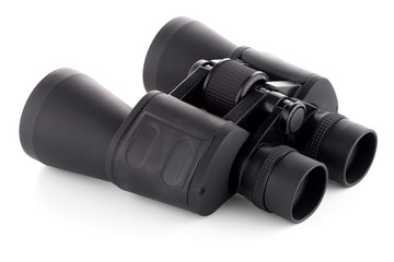 Black binoculars isolated
