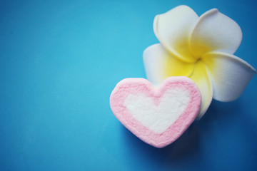 Heart of pink marshmallows