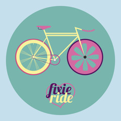 vector illustration fixed gear bicycle illustration (fixie)