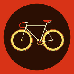 vector illustration fixed gear bicycle illustration (fixie)