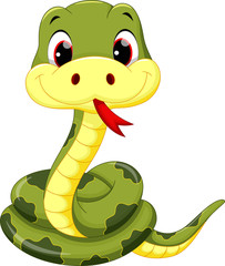 Fototapeta premium Cute baby cartoon węża