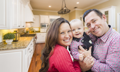 Young Family Inside Beautiful Custom Kitchen