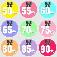 Sale discount icons.