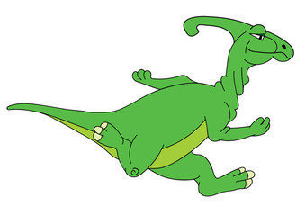 Illustration of the running Parazaurolof dinosaur