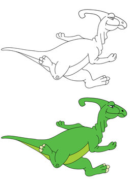 Illustration of the running Parazaurolof dinosaur