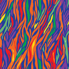 colored vector geometric seamless zebra pattern design