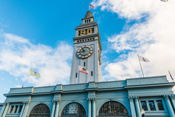 San Francisco Ferry Building is a terminal for ferries that travel across the San Francisco Bay
