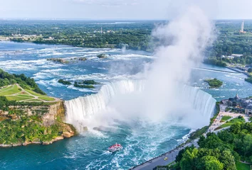 Crédence de cuisine en verre imprimé Canada Vue aérienne des chutes du Niagara, chutes canadiennes