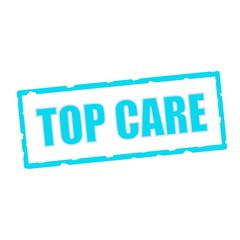 Top Care wording on chipped Blue rectangular signs