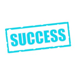 success wording on chipped Blue rectangular signs