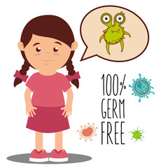 Germs and bacteria cartoon