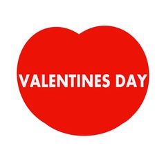 Valentines Day wording on Red Heart