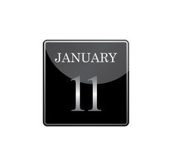 11 january calendar silver and glossy