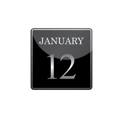 12 january calendar silver and glossy
