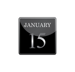 15 january calendar silver and glossy