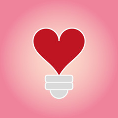 Red heart bulb