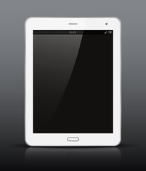 White tablet PC with black screen