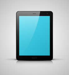 Black tablet PC with blue screen