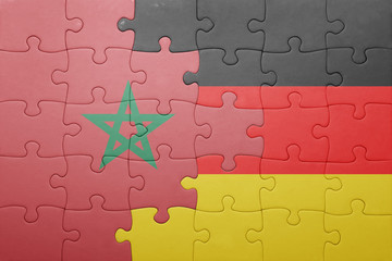 puzzle with the national flag of germany and morocco