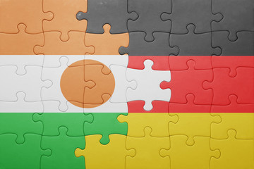 puzzle with the national flag of germany and niger