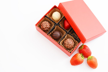 新鮮な苺とチョコレート