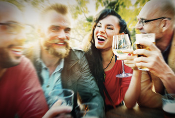 Diverse People Friends Hanging Out Drinking Concept