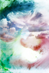 Fototapeta na wymiar Watercolor illustration of cloud.