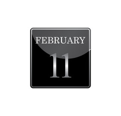 11 february calendar silver and glossy