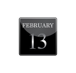 13 february calendar silver and glossy