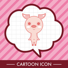 animal pig cartoon theme elements