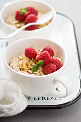 Bircher muesli with apple, nuts and berries