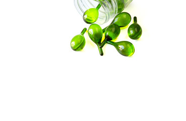 Hair vitamin serum capsule in bottle