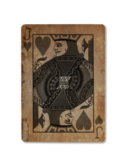 Very old playing card, Jack of hearts