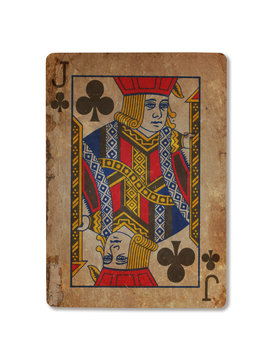 Very old playing card, Jack of clubs