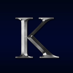 letter "K" on a black  background