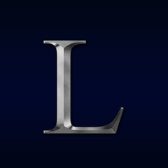 letter "L" on a black  background