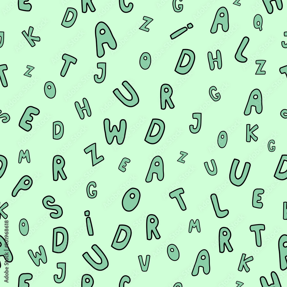 Poster seamless pattern with letters.
