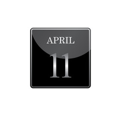 11 april calendar silver and glossy