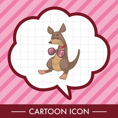 Animal kangaroo doing sports cartoon theme elements
