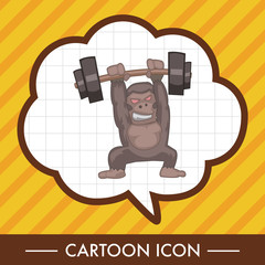 Animal gorilla doing sports cartoon theme elements